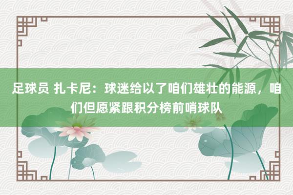 足球员 扎卡尼：球迷给以了咱们雄壮的能源，咱们但愿紧跟积分榜前哨球队